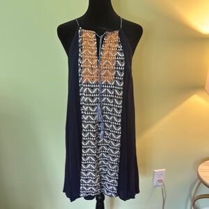 THML Navy Dress with Gold Accents